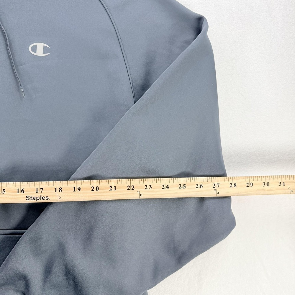 Champion Hoodie Mens XL Gray Fleece Pullover Kangaroo Pocket Logo Sweatshirt - Picture 5 of 16